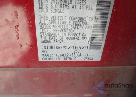 2023 Nissan Pathfinder Sv Fwd z USA, uszkodzony, nr VIN 5N1DR3BA7PC246529